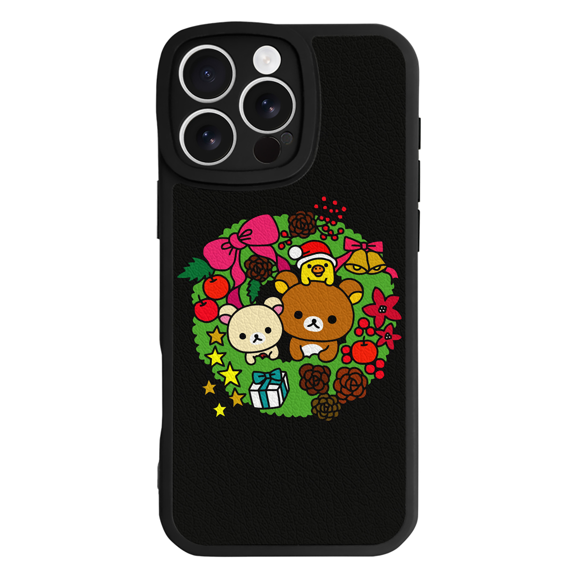 （画像用） リラックマ リラックマ キイロイトリ Rilakkuma Korilakkuma Kiiroitori 【iPhone 16シリーズ対応】シリコンスマホケース（レザー調） 材質：シリコン